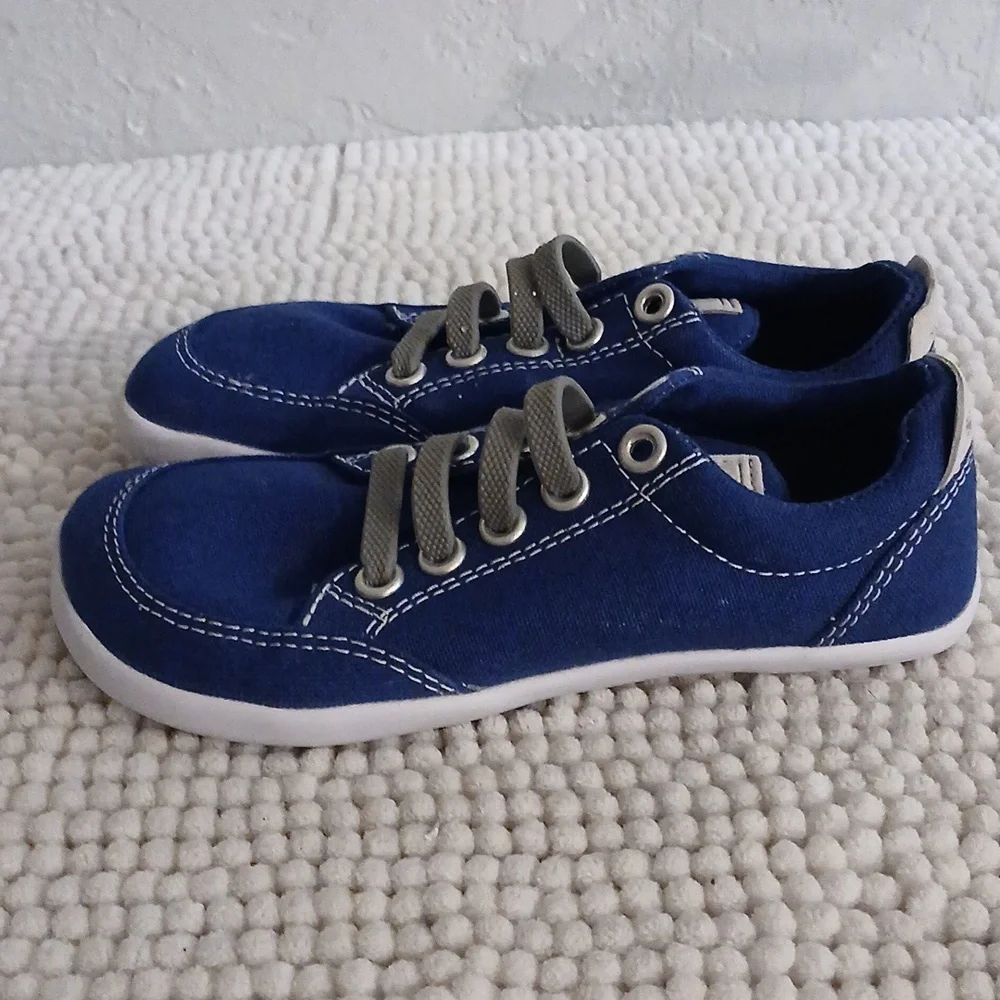 Kids Blue Canvas Sneakers - Casual Slip-On Style
